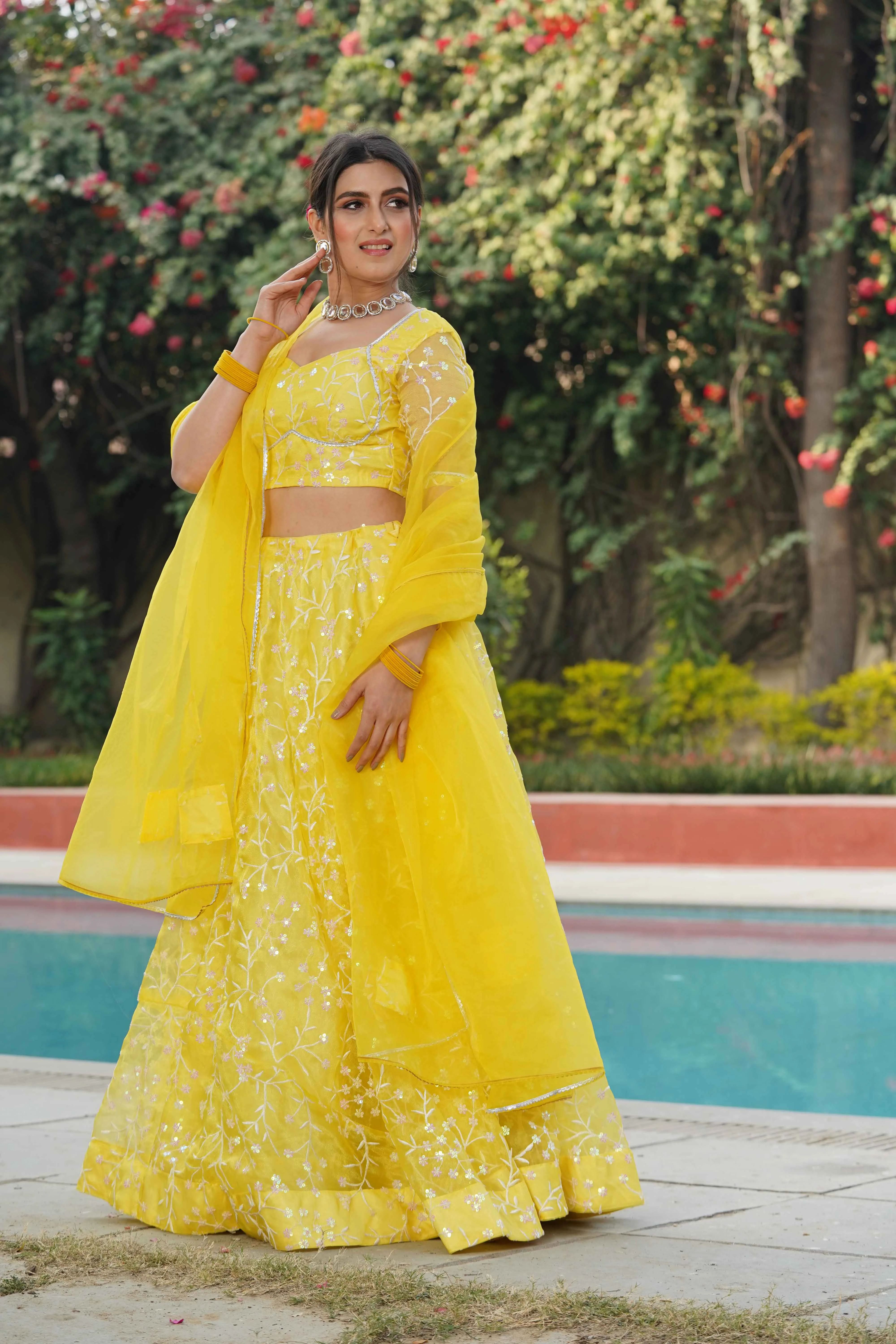 Pink embroidered kurta set with dupatta