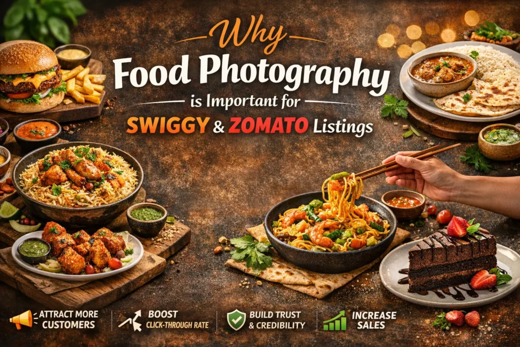 Delicious food photography for Swiggy and Zomato listings with high-quality presentation