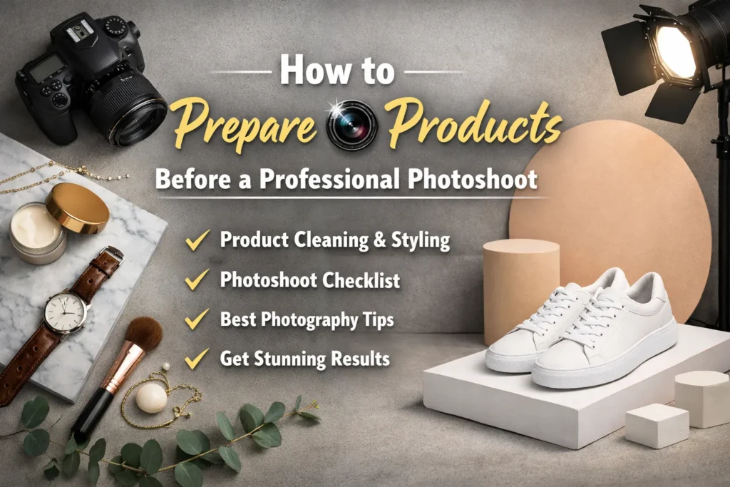 How to prepare your products before a professional photoshoot with clean styling and photography setup