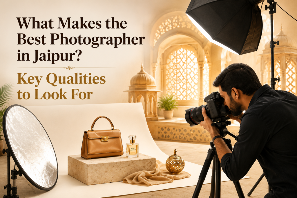 Professional product photographer in Jaipur studio setup